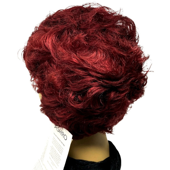 Dark Burgundy Wine Pixie Wig ASHRO Short Curly Synthetic Hair Women Teens NWT - Picture 3 of 10